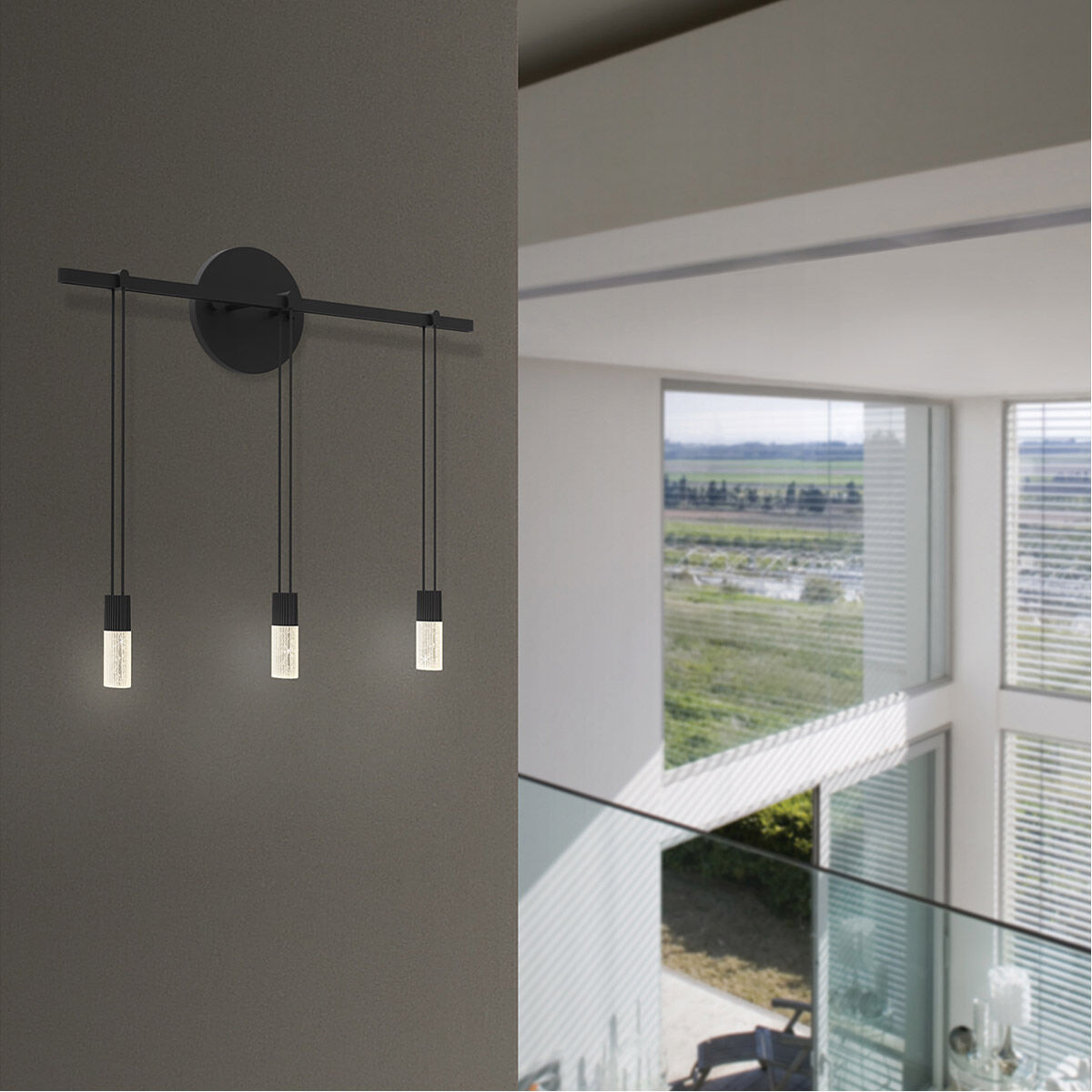 Suspenders LED 19 inch Satin Black ADA Sconce Wall Light